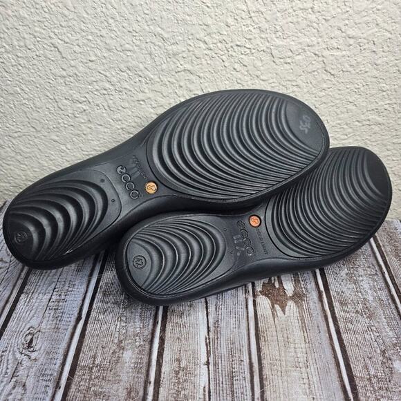 Ecco Wave black strappy leather adjustable sandals size 42 - Picture 7 of 7